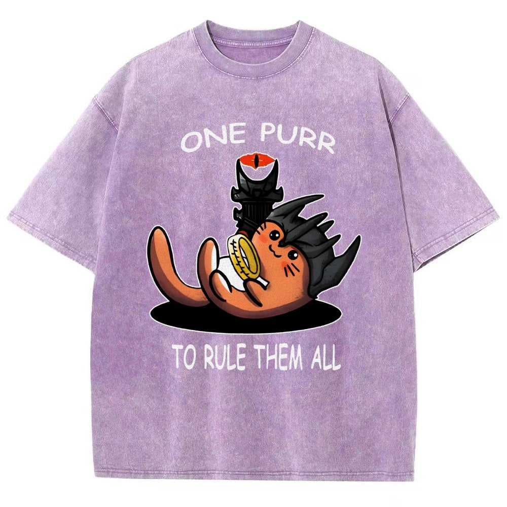 One Purr to Reign Them All Vintage Distressed T-shirt