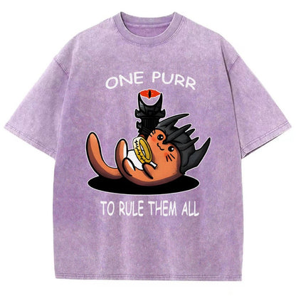 One Purr to Reign Them All Vintage Distressed T-shirt