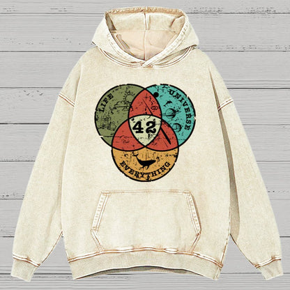 Life, the Universe & Everything Nerdy Graphic Cotton Vintage Distressed Hoodie