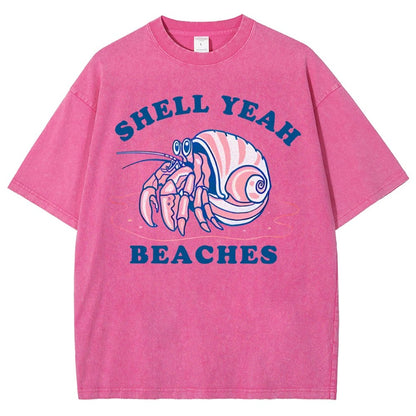 Shell Yeah Beaches Vintage Distressed T-shirt
