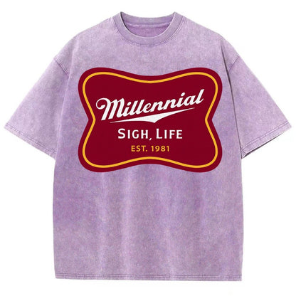 Millennial Sigh Life Vintage Distressed T-shirt