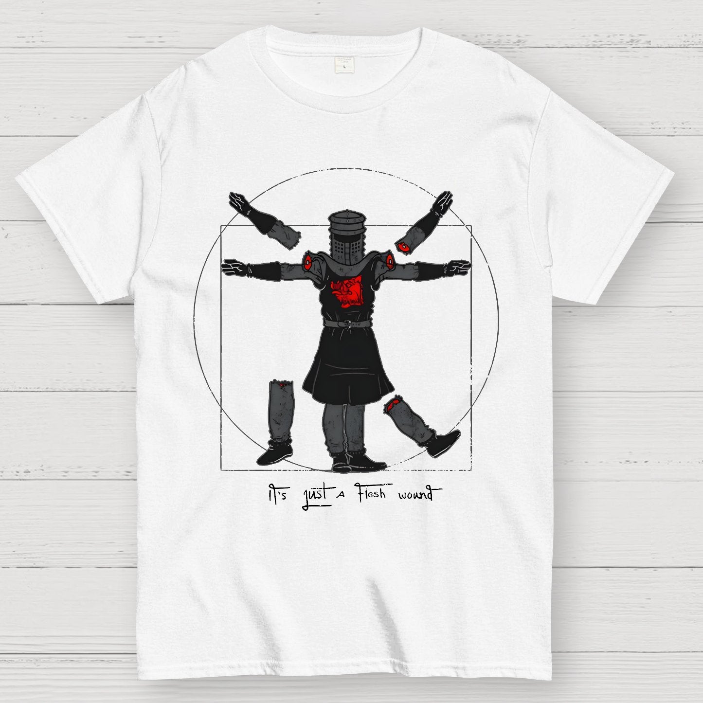 Vitruvian Man- Black Knight Geek T-Shirt
