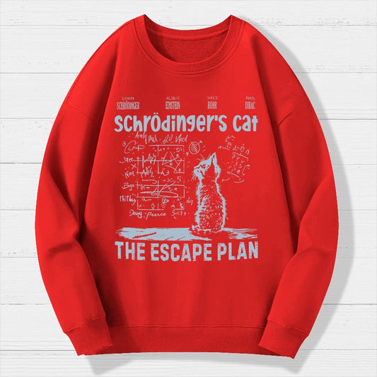 Schrodinger's Cat Escape Plan Interesting Physics Science Geek Cotton Sweatshirt