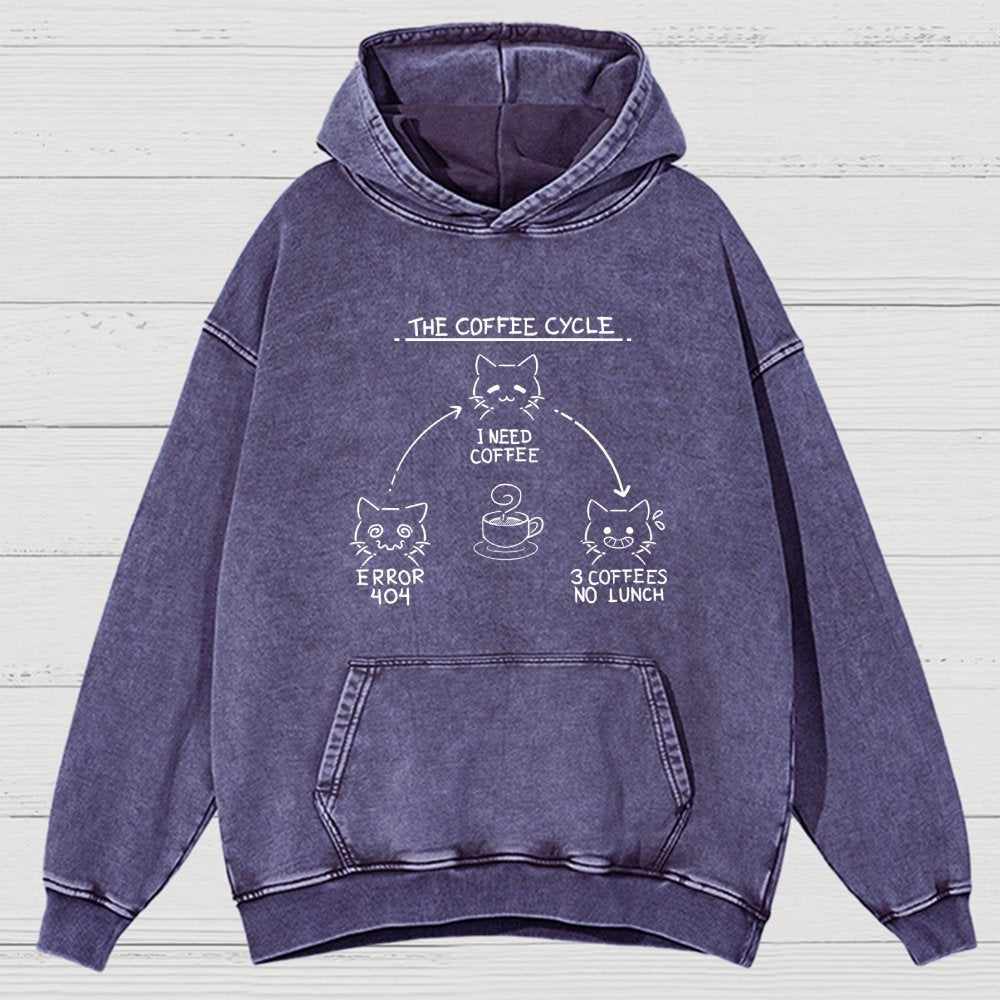 The Coffee Cycle Vintage Distressed Hoodie