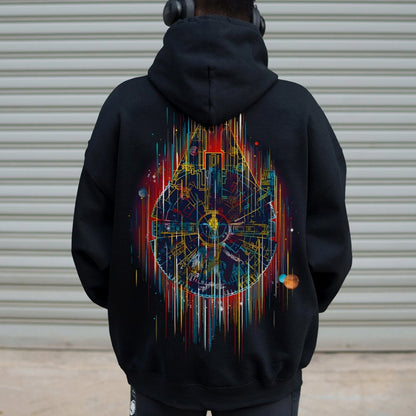 The Neon Falcon Printed Back Cotton Hoodie