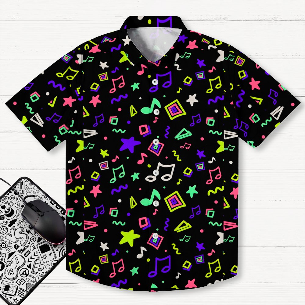 Cool Music Graphic Print Geek Shirt