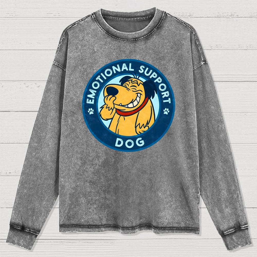 Dog Support Or Not? Washed Long Sleeve Tee