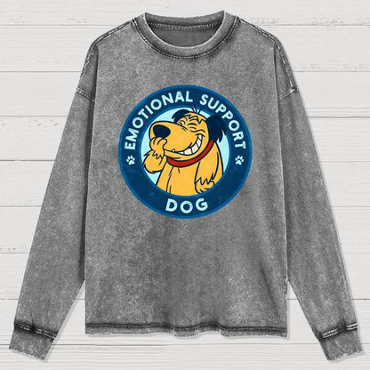 Dog Support Or Not? Washed Long Sleeve Tee