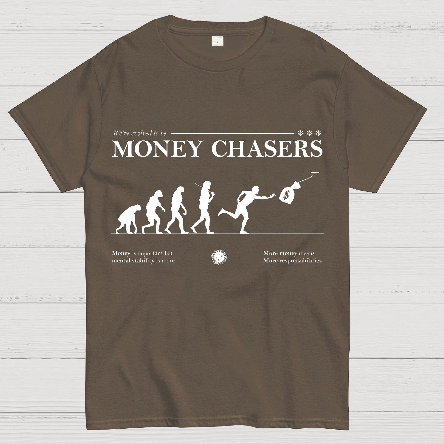 Evolution For Money Complete Design Positive Geek T-Shirt