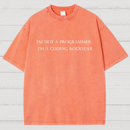 I'm Not A Programmer I'm A Coding Rockstar Nerd Vintage Distressed T-shirt