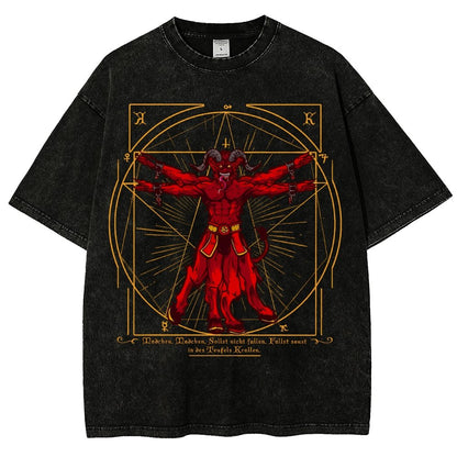 Vitruvian Krampus Vintage Distressed T-shirt