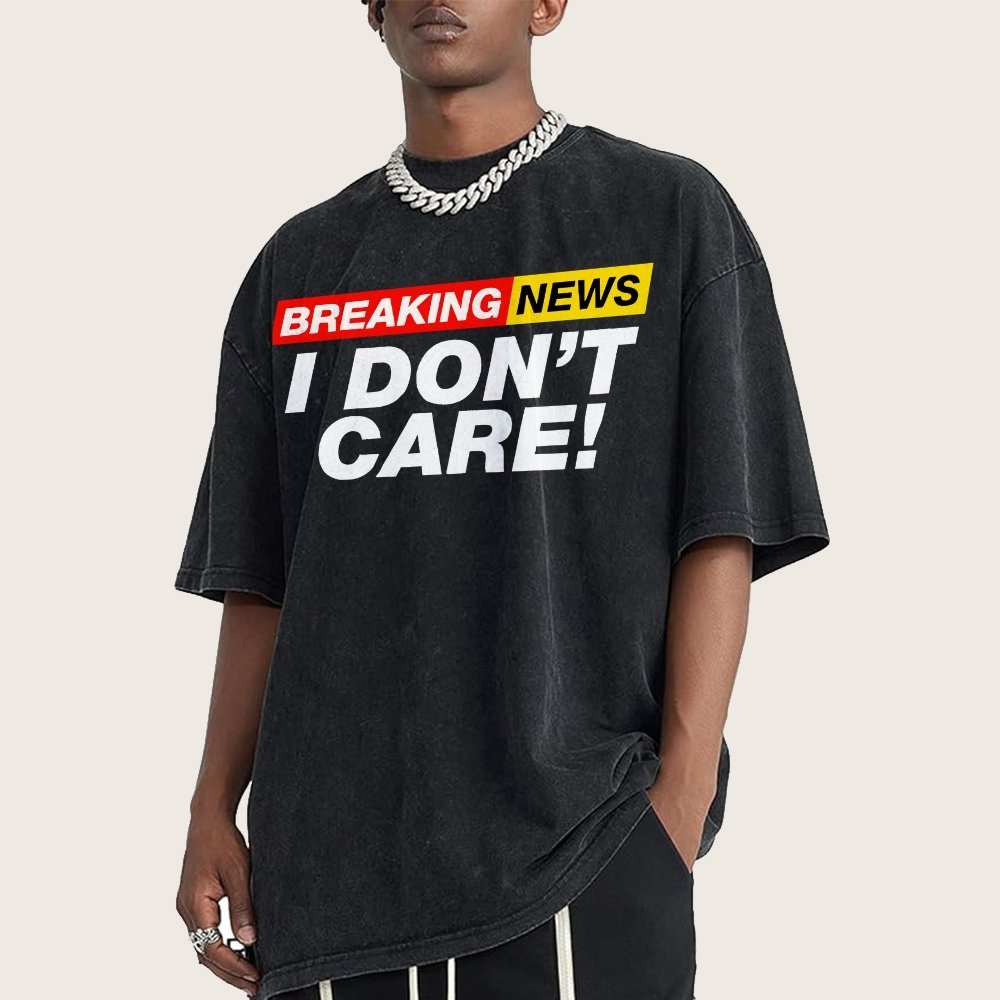 Breaking News  I Don't Care Vintage Distressed T-shirt