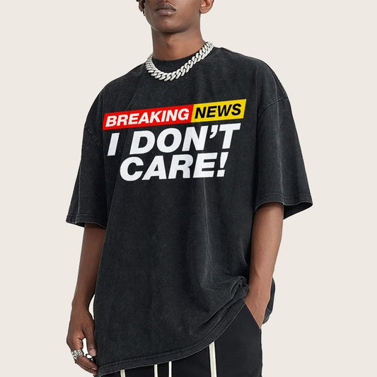Breaking News  I Don't Care Vintage Distressed T-shirt