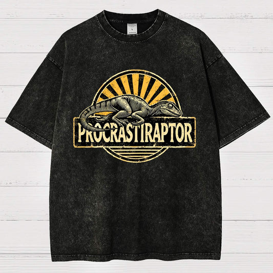 Procrastiraptor Vintage Distressed T-shirt