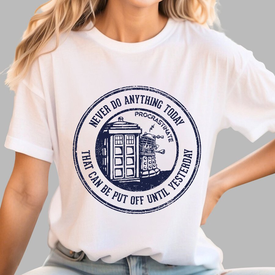 Time Travel Procrastination Geek T-Shirt