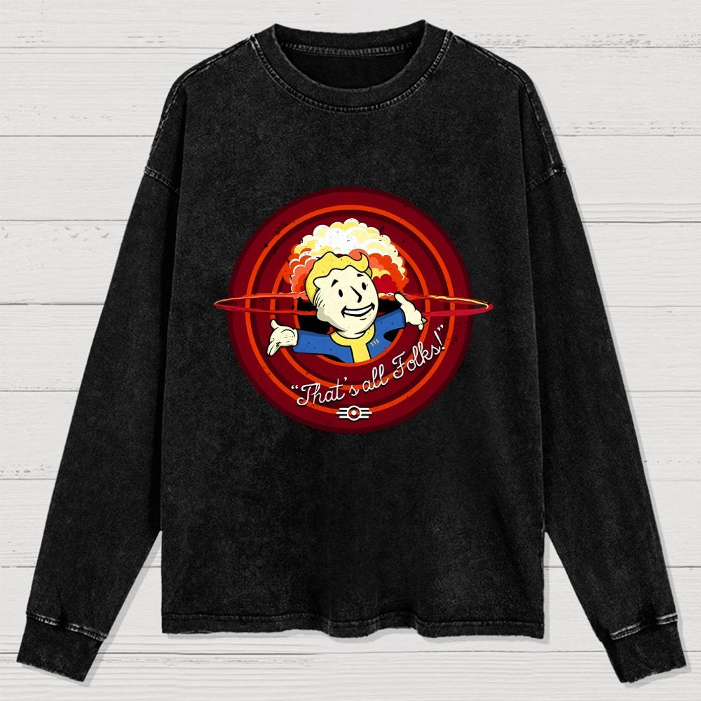 That's all folks Washed Long Sleeve Tee