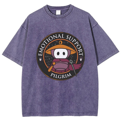 Emotional Support Pilgrim Vintage Distressed T-shirt