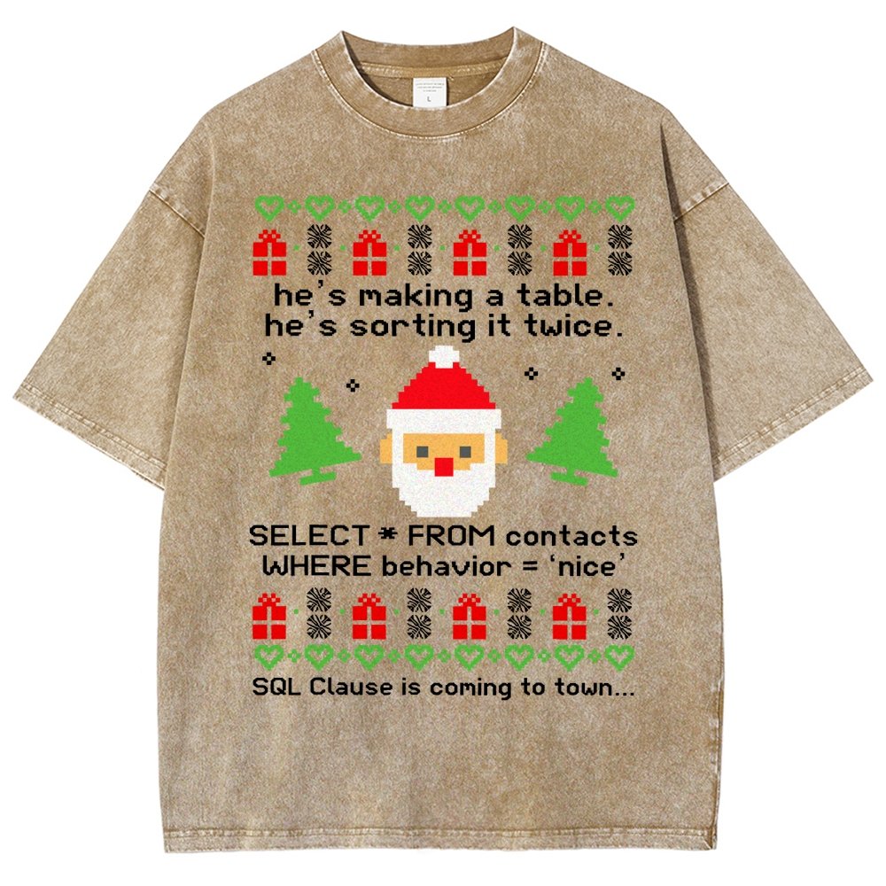 He's Making A Table Christmas Vintage Distressed T-shirt