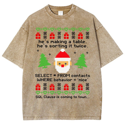 He's Making A Table Christmas Vintage Distressed T-shirt
