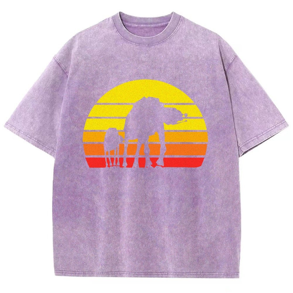 Sunset Stroll Mechanical Marvels Vintage Distressed T-shirt