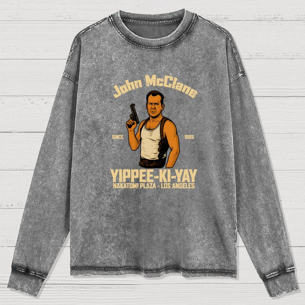 Yippee Ki Yay Washed Long Sleeve Tee