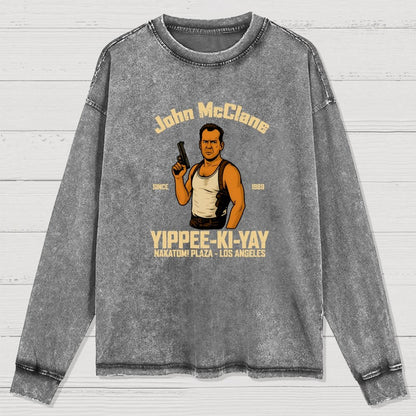 Yippee Ki Yay Washed Long Sleeve Tee