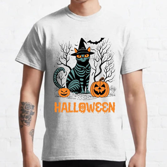 Halloween Black Cat Geeky T-Shirt