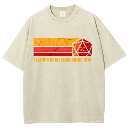 JEALOUS OF MY LUCK SINCE 1974 Vintage Distressed T-shirt
