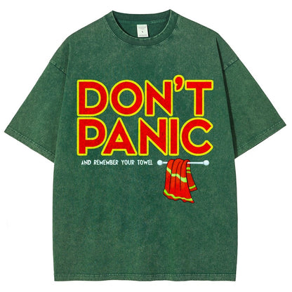 Don't Panic With Towel Vintage Distressed T-shirt