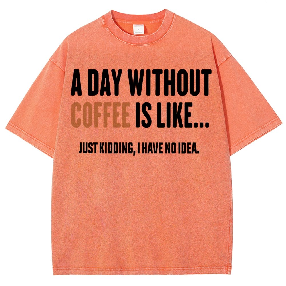A Day Without Coffee Is Like Just Kidding I Have No Idea Vintage Distressed T-shirt