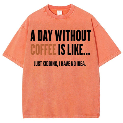 A Day Without Coffee Is Like Just Kidding I Have No Idea Vintage Distressed T-shirt