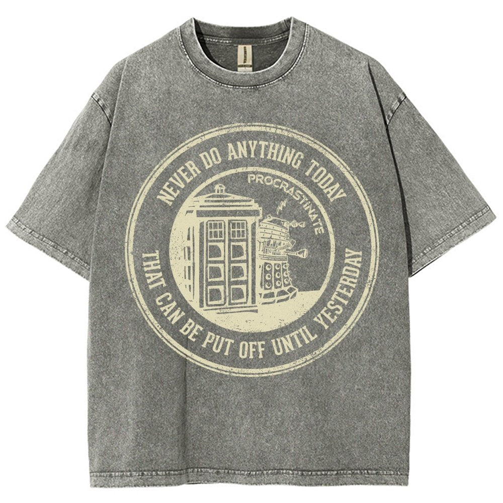 Time Travel Procrastination Vintage Distressed T-shirt