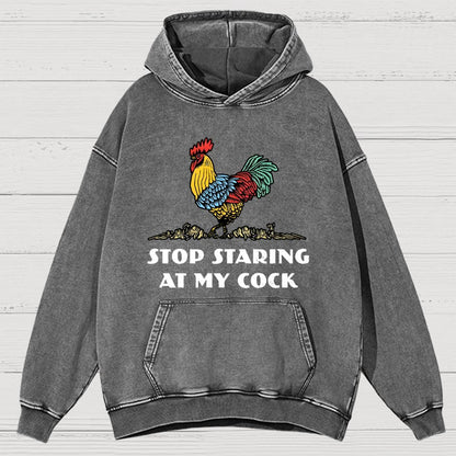 Stop Staring at My Cock Vintage Distressed Hoodie