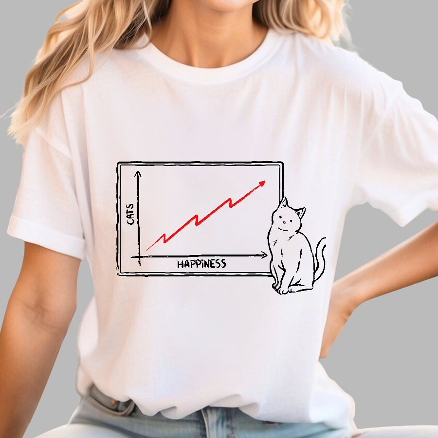 Happiness and Cats Graph Geek T-Shirt