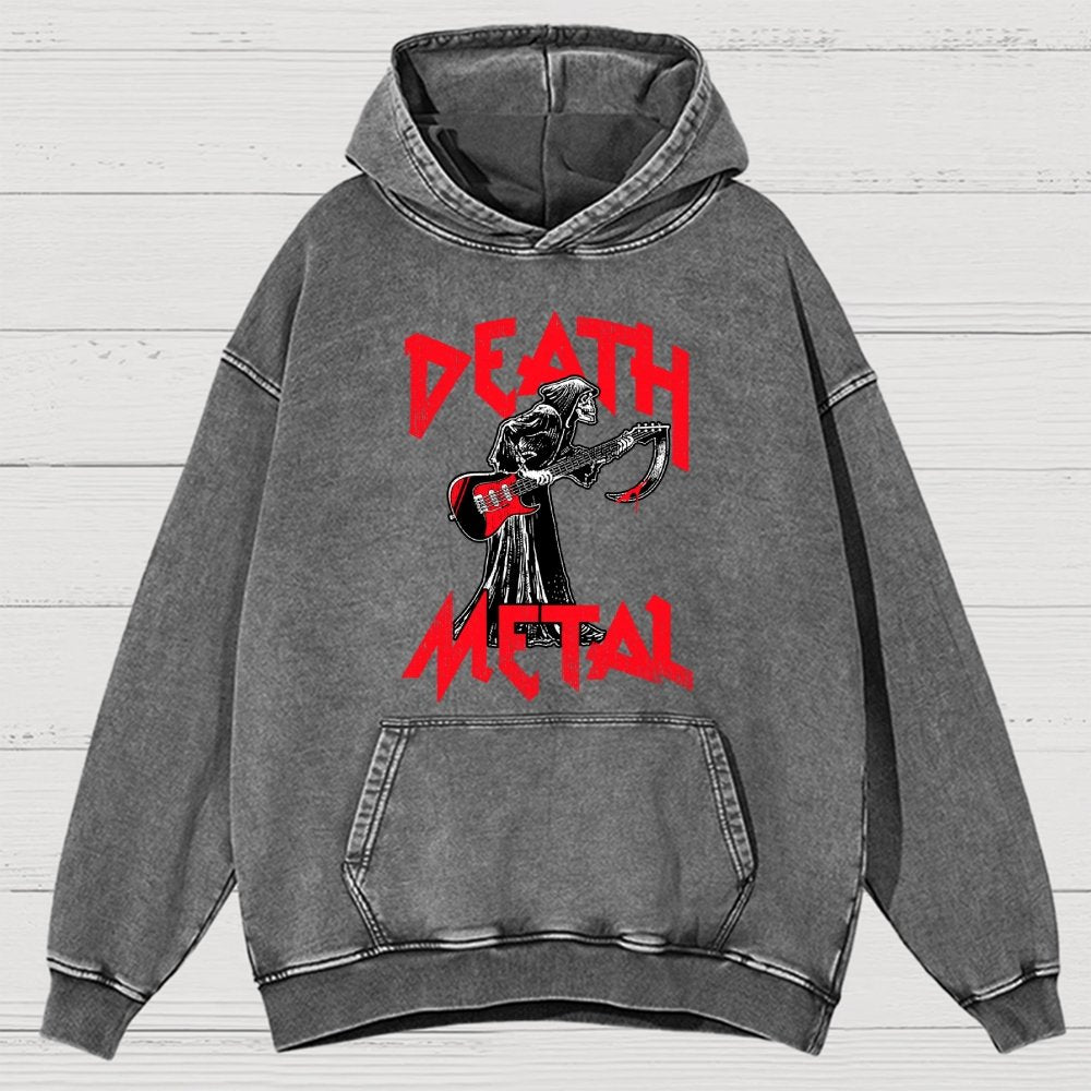 Death Metal Vintage Distressed Hoodie