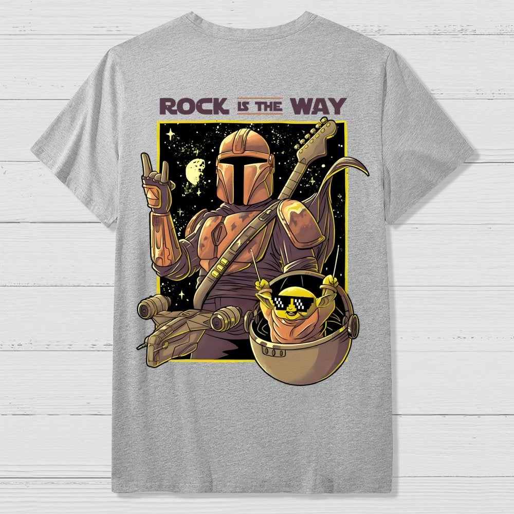 Rock Is The Way Front And Back Printing Geek T-Shirt