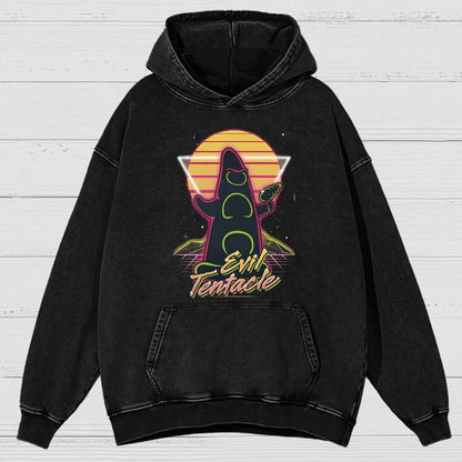 Retro Evil Tentacle Nerdy Vintage Distressed Hoodie