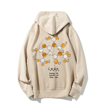 Caffeine Power Up Printed Back Unisex Cotton Hoodie