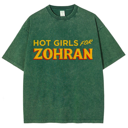 Hot Girls For Zohran Vintage Distressed T-shirt