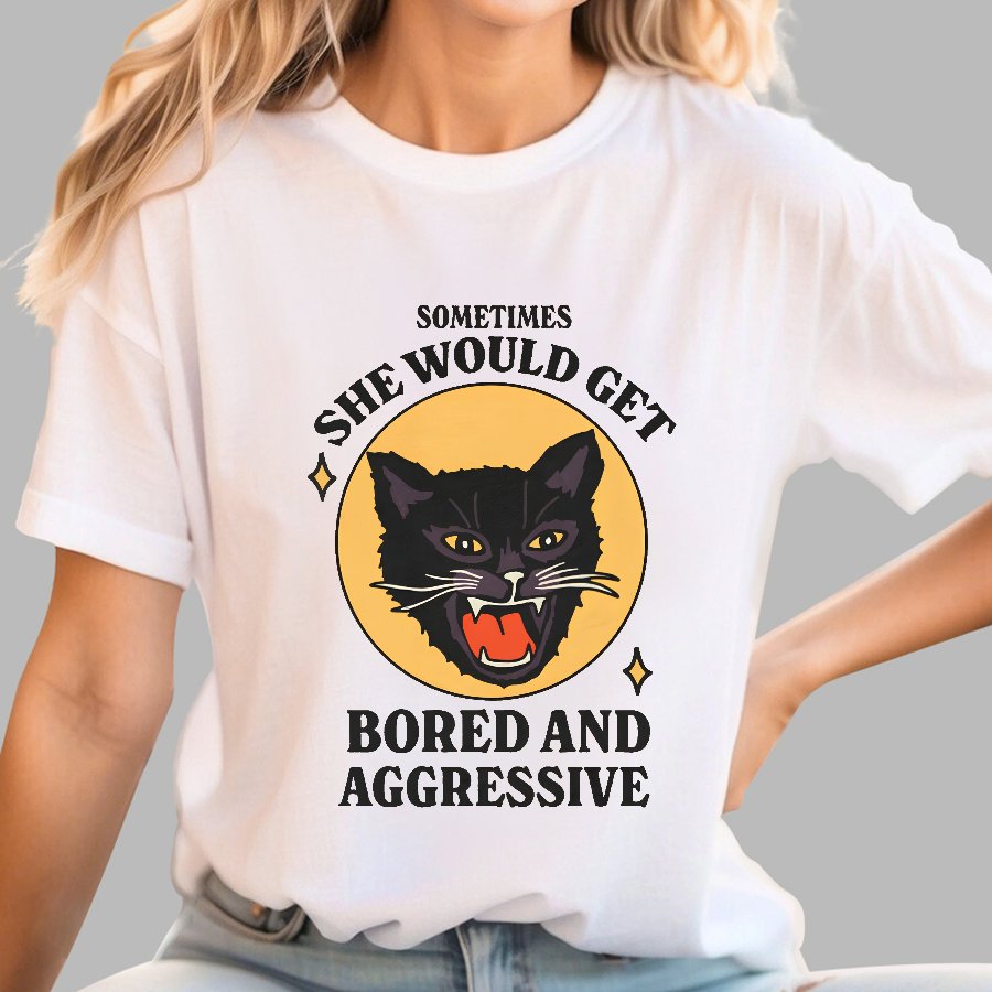 Angry Cat Funny Geek T-Shirt