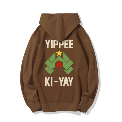 YIPPEE KI-YAY Printed Back Unisex Cotton Hoodie