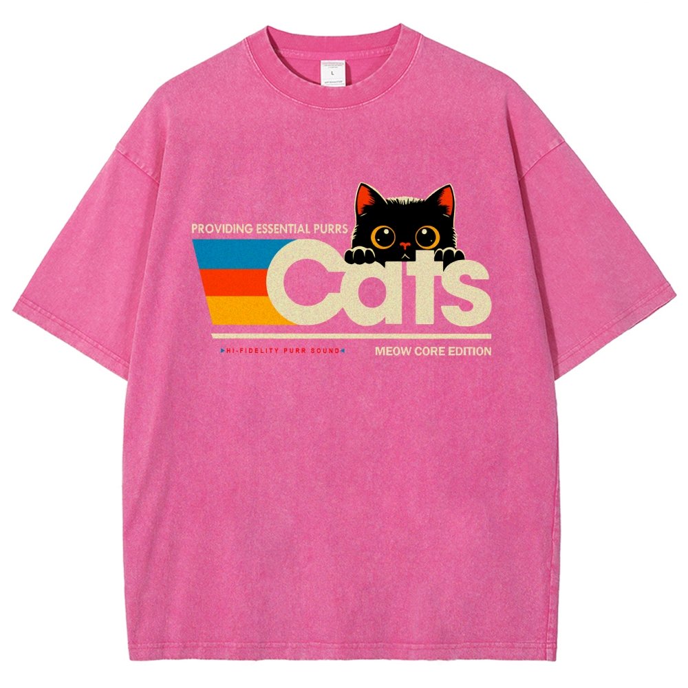 Retro Cats Vintage Distressed T-shirt