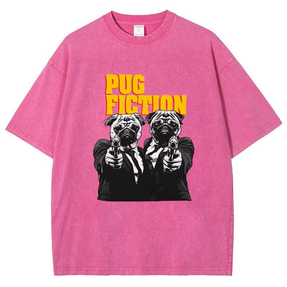 Pug Fiction Vintage Distressed T-shirt