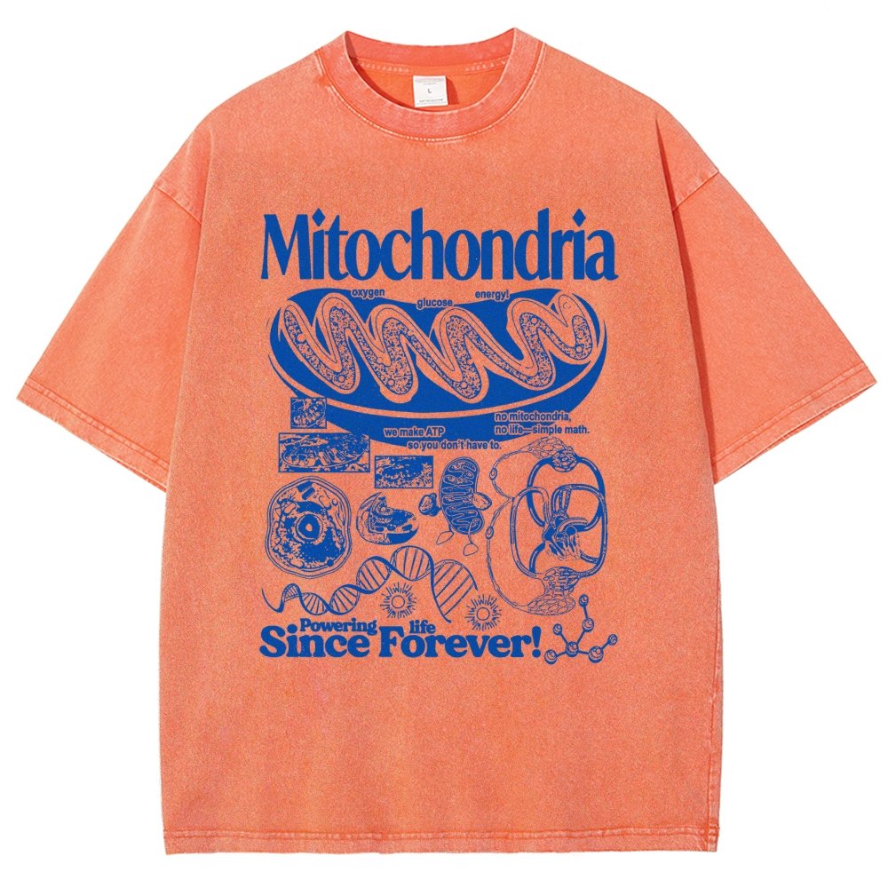 Mitochondria Vintage Science Vintage Distressed T-shirt