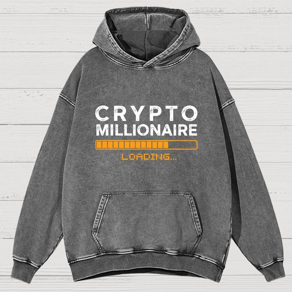Crypto Millionaire Loading Vintage Distressed Hoodie