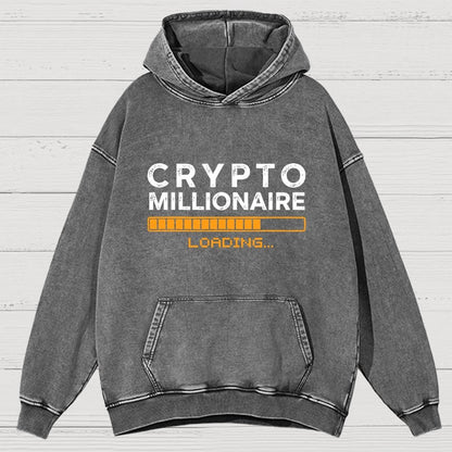 Crypto Millionaire Loading Vintage Distressed Hoodie