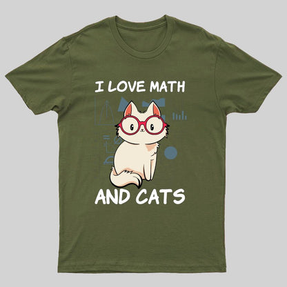 I Love Math And Cats Math Nerd T-Shirt