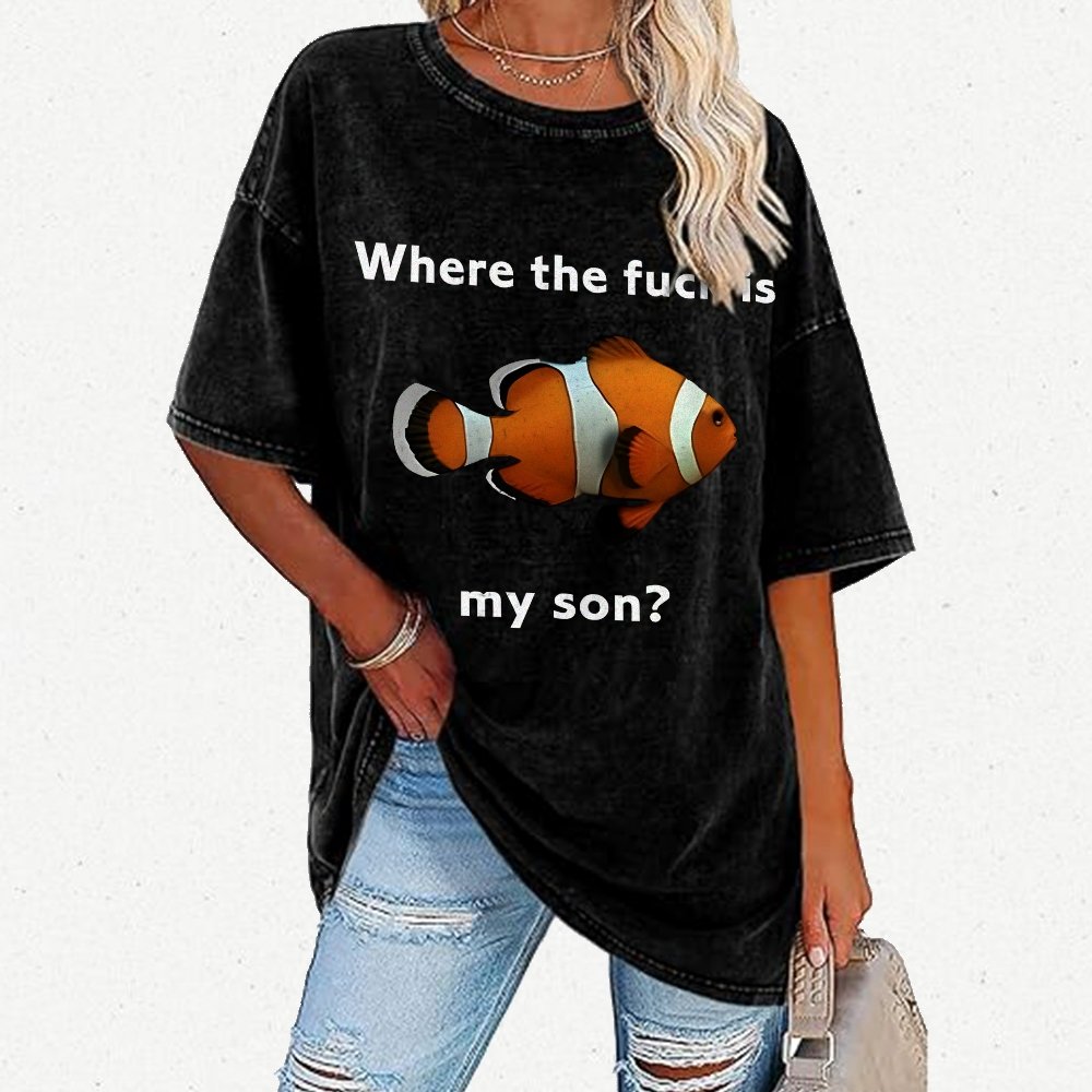 Fish Looking For Son Vintage Distressed T-shirt