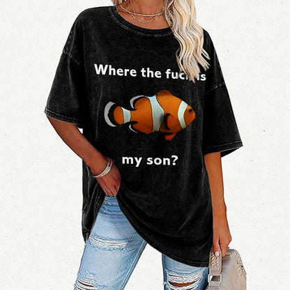 Fish Looking For Son Vintage Distressed T-shirt