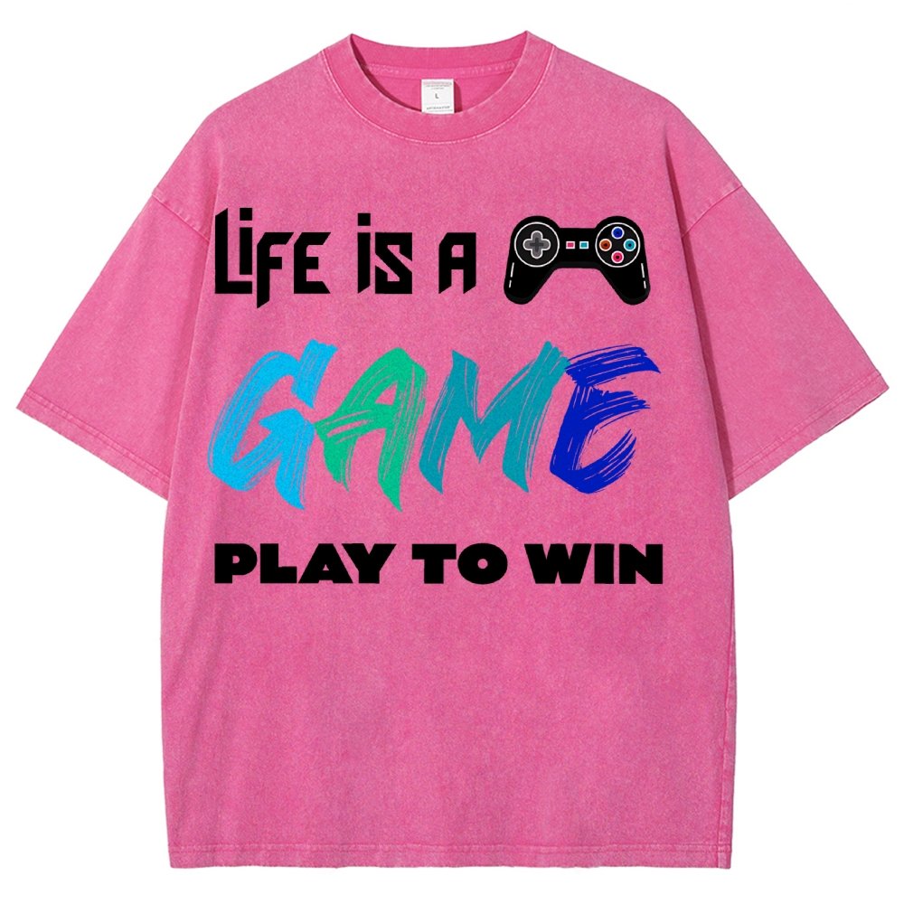 Life Is A Game Play To Win Vintage Distressed T-shirt